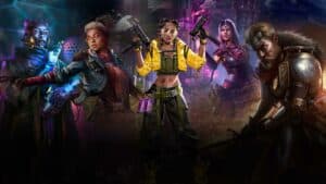 Magic Media game development, a group of diverse characters, each with distinct attire and weapons, stand ready for action in a vibrant, fantastical setting.